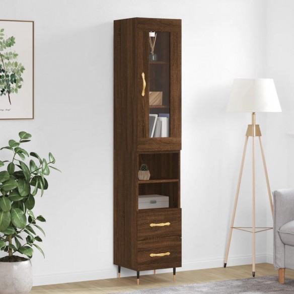 Buffet haut Chêne marron 34,5x34x180 cm 