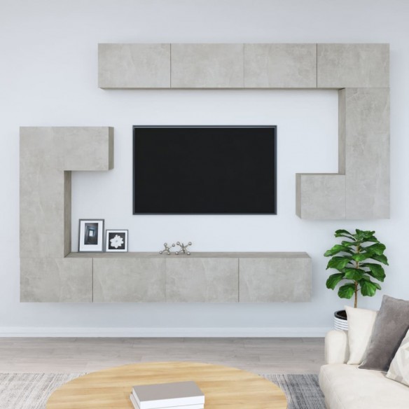 Meuble TV mural Gris béton 