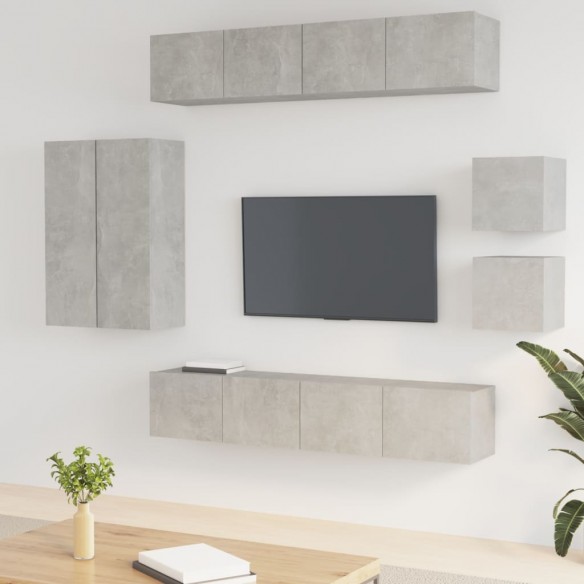 Ensemble de meubles TV 8 pcs Gris béton 