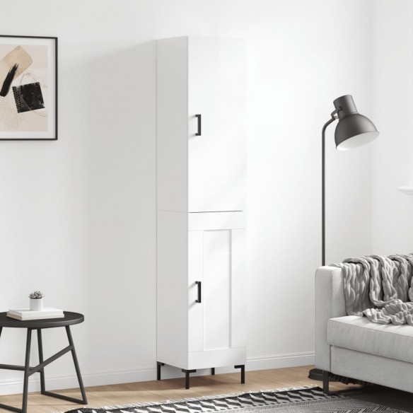 Buffet haut Blanc brillant 34,5x34x180 cm 