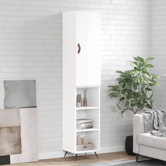 Buffet haut Blanc brillant 34,5x34x180 cm 