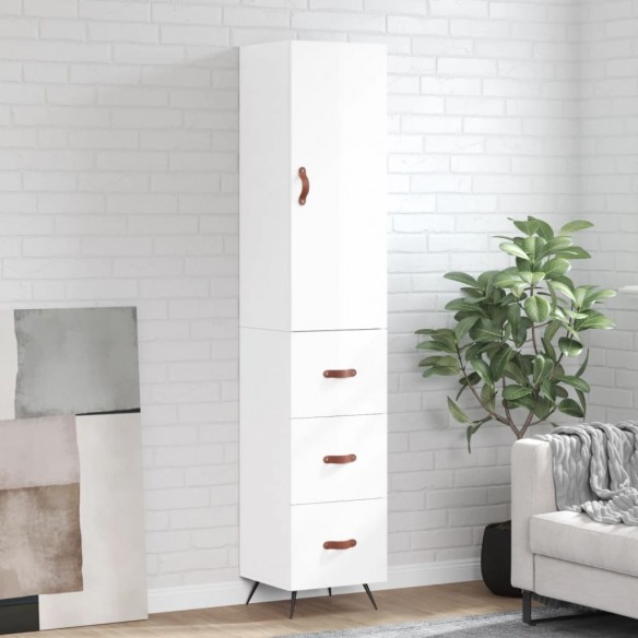 Buffet haut Blanc brillant 34,5x34x180 cm 