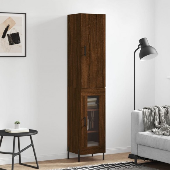 Buffet haut Chêne marron 34,5x34x180 cm 