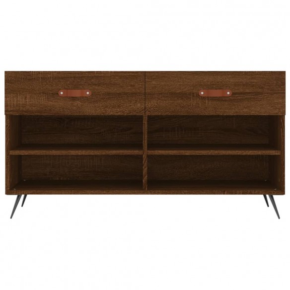 Banc à chaussures chêne marron 102x35x55 cm bois d'ingénierie
