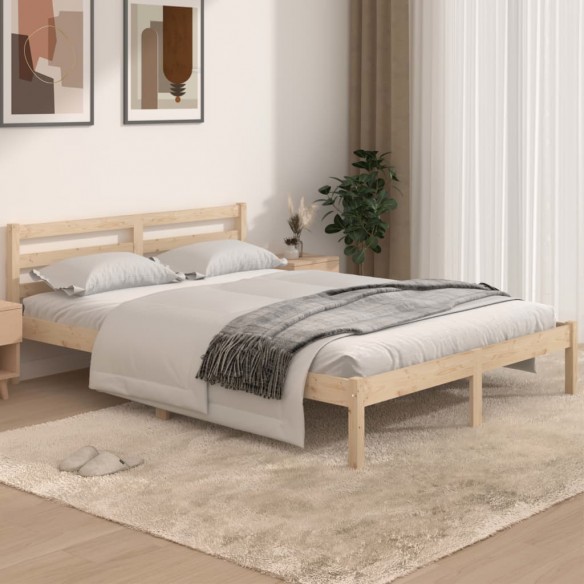 Lit Bois de pin massif 140x190 cm