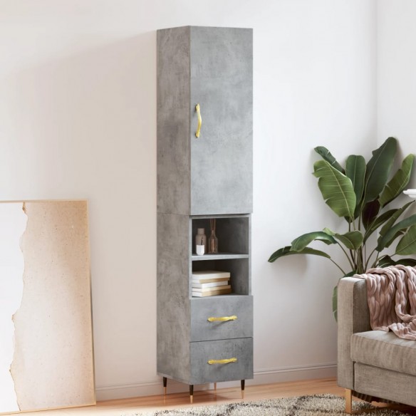 Buffet haut Gris béton 34,5x34x180 cm 