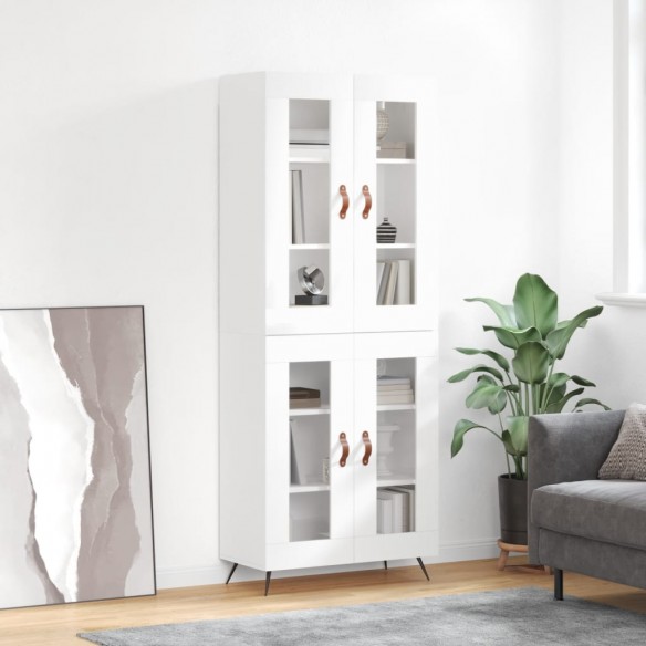 Buffet haut Blanc brillant 69,5x34x180 cm 