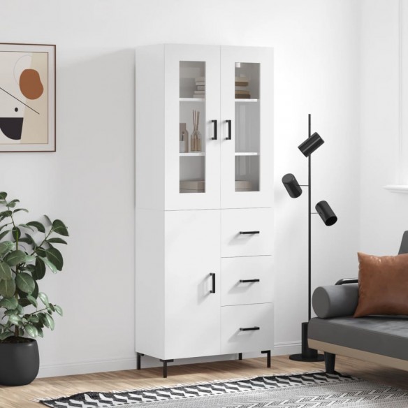 Buffet haut Blanc brillant 69,5x34x180 cm 