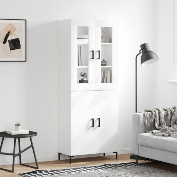 Buffet haut Blanc brillant 69,5x34x180 cm 