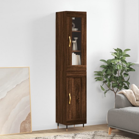 Buffet haut Chêne marron 34,5x34x180 cm 