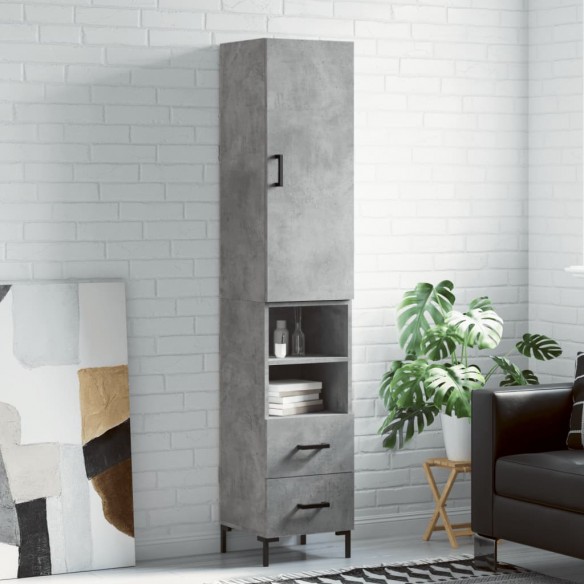 Buffet haut Gris béton 34,5x34x180 cm 