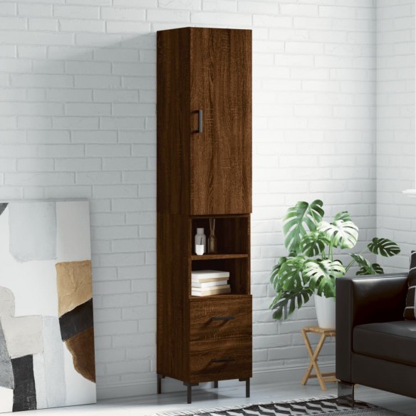 Buffet haut Chêne marron 34,5x34x180 cm 