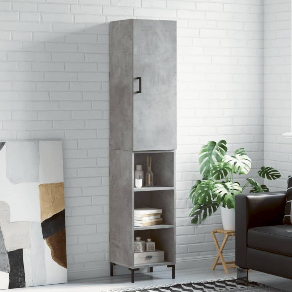 Buffet haut Gris béton 34,5x34x180 cm 
