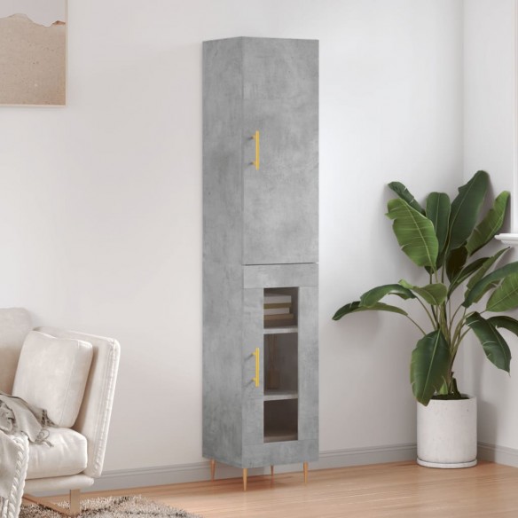 Buffet haut Gris béton 34,5x34x180 cm 