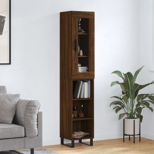 Buffet haut Chêne marron 34,5x34x180 cm 