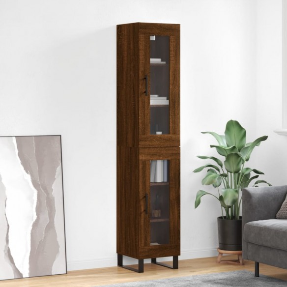 Buffet haut Chêne marron 34,5x34x180 cm 