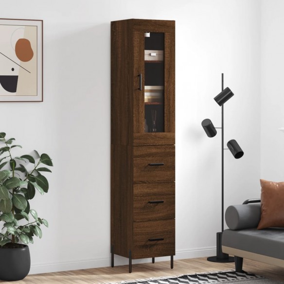Buffet haut Chêne marron 34,5x34x180 cm 