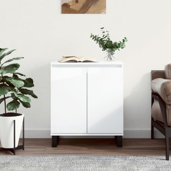 Buffet Blanc brillant 60x35x70 cm 