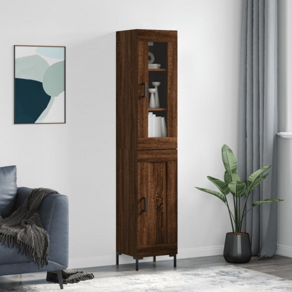Buffet haut Chêne marron 34,5x34x180 cm 