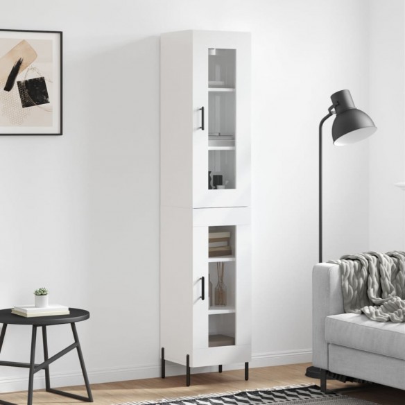 Buffet haut Blanc brillant 34,5x34x180 cm 