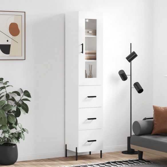 Buffet haut Blanc brillant 34,5x34x180 cm 