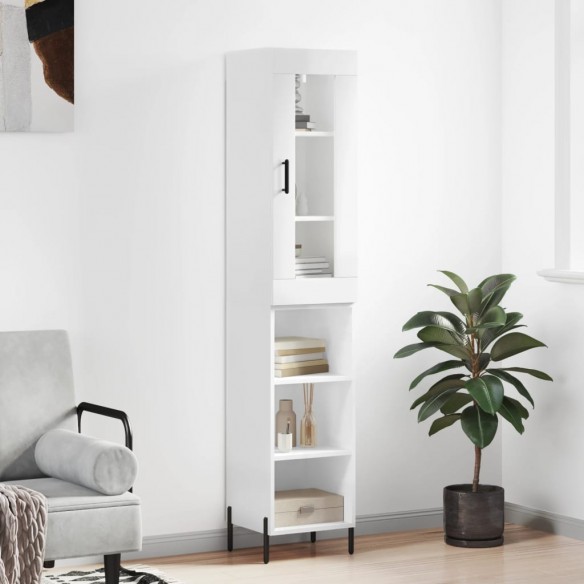 Buffet haut Blanc brillant 34,5x34x180 cm 