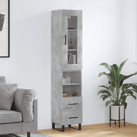 Buffet haut Gris béton 34,5x34x180 cm 