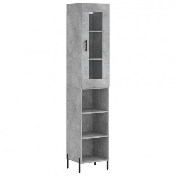 Buffet haut Gris béton 34,5x34x180 cm 