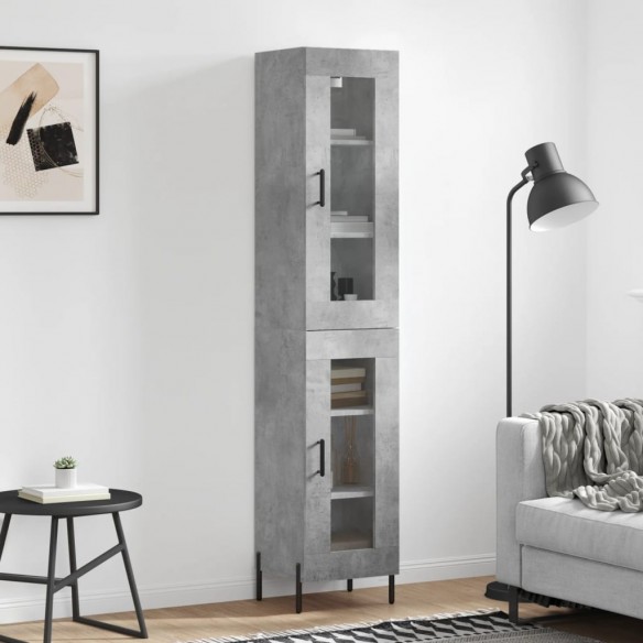 Buffet haut Gris béton 34,5x34x180 cm 