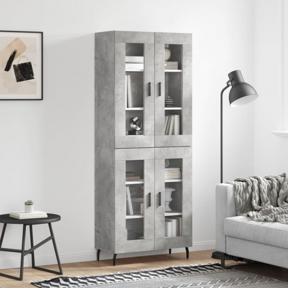 Buffet haut Gris béton 69,5x34x180 cm 