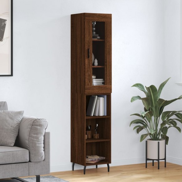 Buffet haut Chêne marron 34,5x34x180 cm 