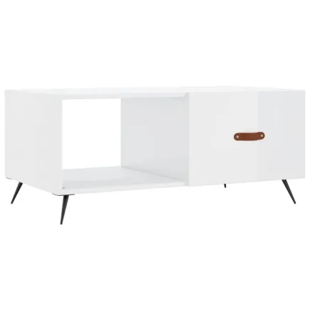 Table basse Blanc brillant 90x50x40 cm  2