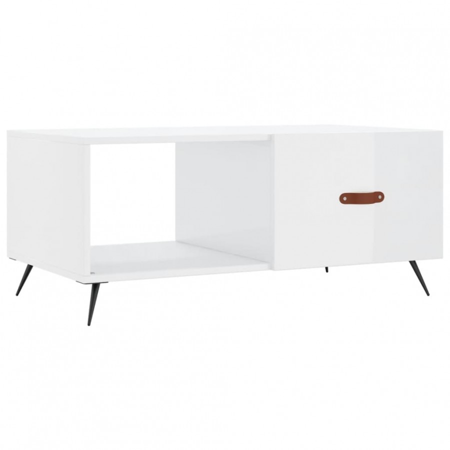 Table basse Blanc brillant 90x50x40 cm