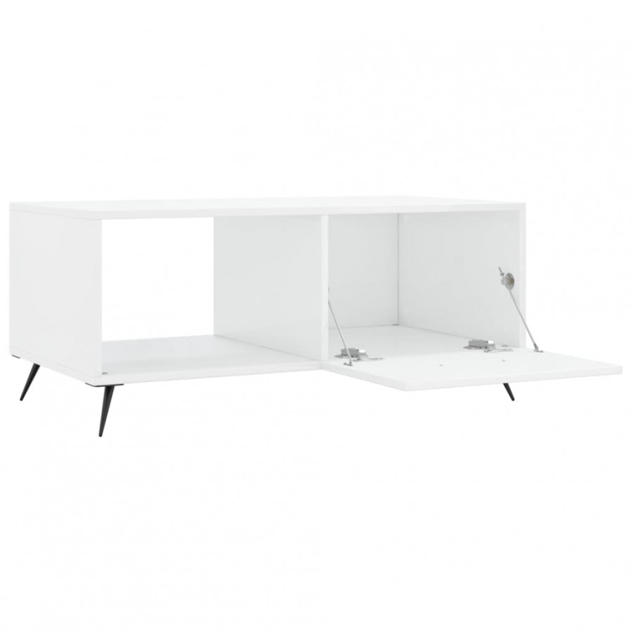 Table basse Blanc brillant 90x50x40 cm