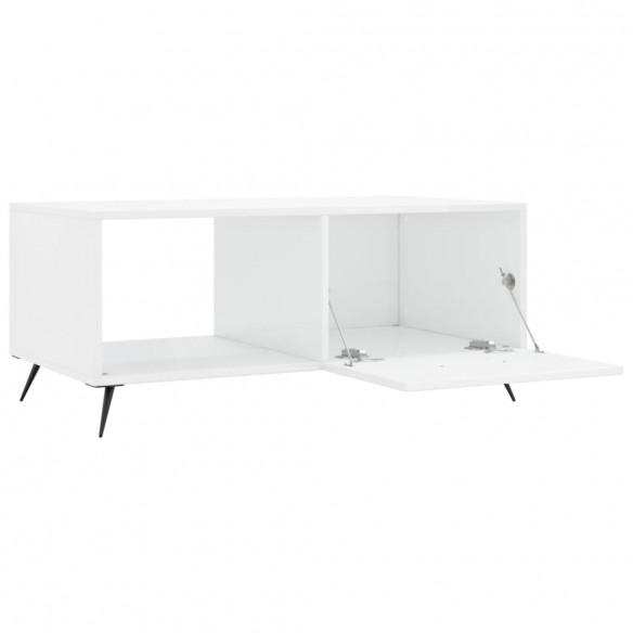 Table basse Blanc brillant 90x50x40 cm  Table basse Blanc brillant 90x50x40 cm