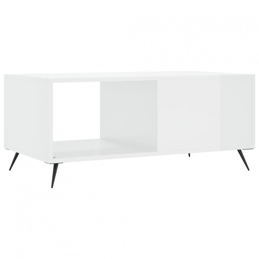Table basse Blanc brillant 90x50x40 cm