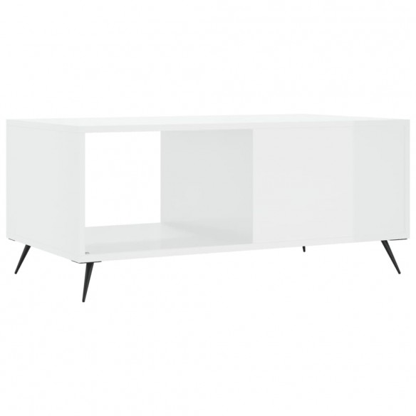 Table basse Blanc brillant 90x50x40 cm  Table basse Blanc brillant 90x50x40 cm