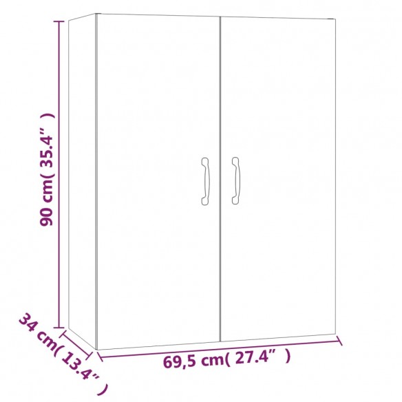 Armoire suspendue Noir 69,5x34x90 cm  Armoire suspendue Noir 69,5x34x90 cm