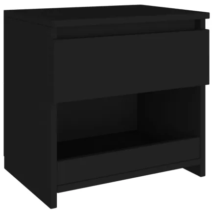Table de chevet Noir 40x30x39 cm Aggloméré 2
