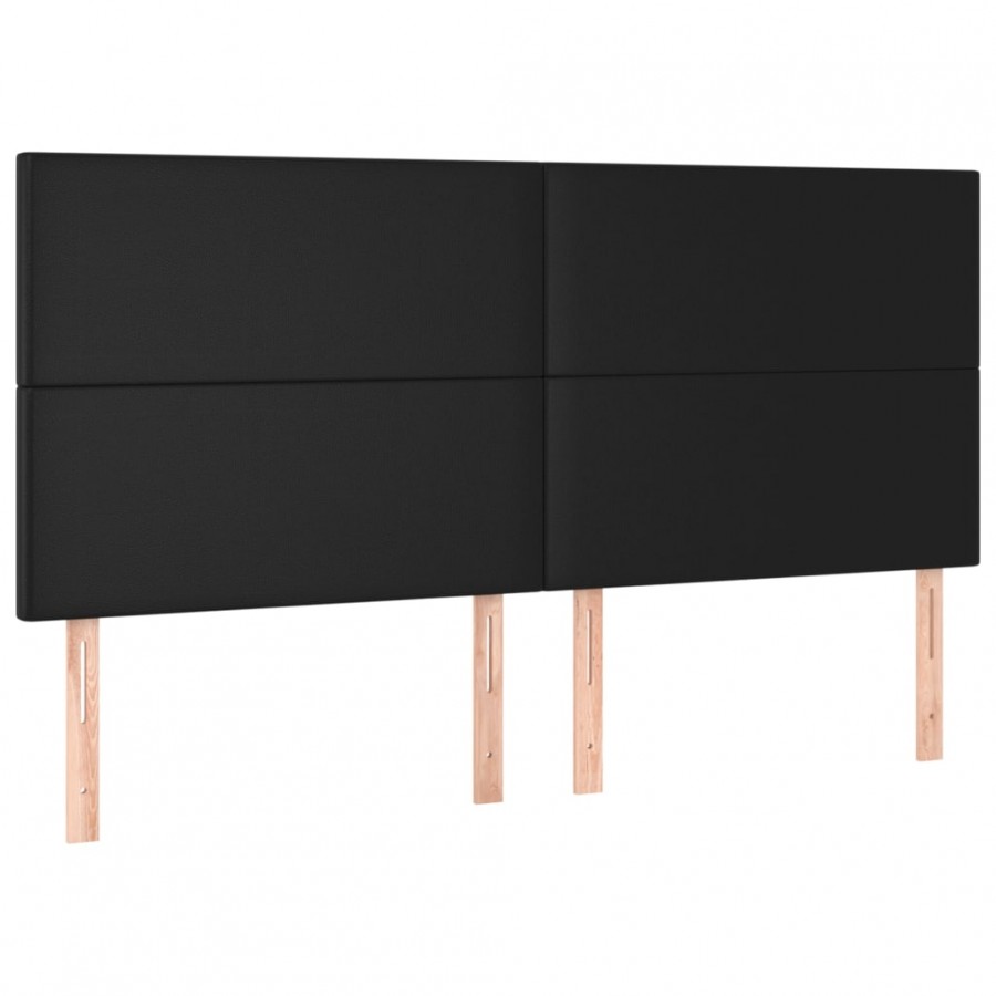 Têtes de lit 4 pcs Noir 90x5x78/88 cm Similicuir