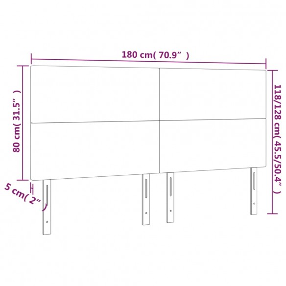 Têtes de lit 4 pcs Noir 90x5x78/88 cm Similicuir