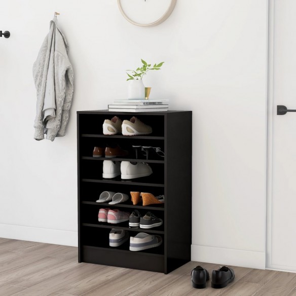 Armoire à chaussures Noir 60x35x92 cm Aggloméré