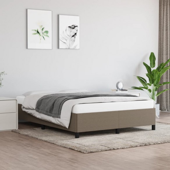 Lit Taupe 140x200 cm Tissu