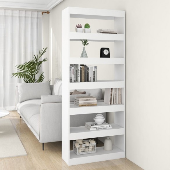 Bibliothèque/Séparateur de pièce blanc bois d'ingénierie