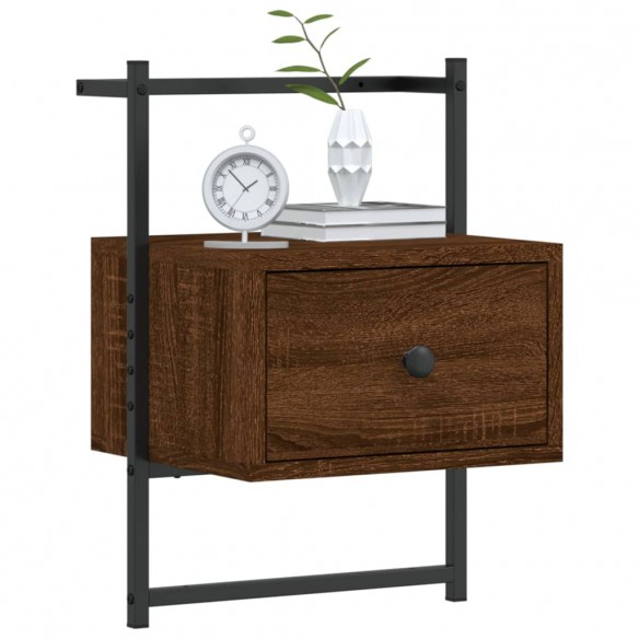 Table de chevet murale chêne brun 35x30x51 cm bois d'ingénierie Table de chevet murale chêne brun 35x30x51 cm bois d'ingénierie
