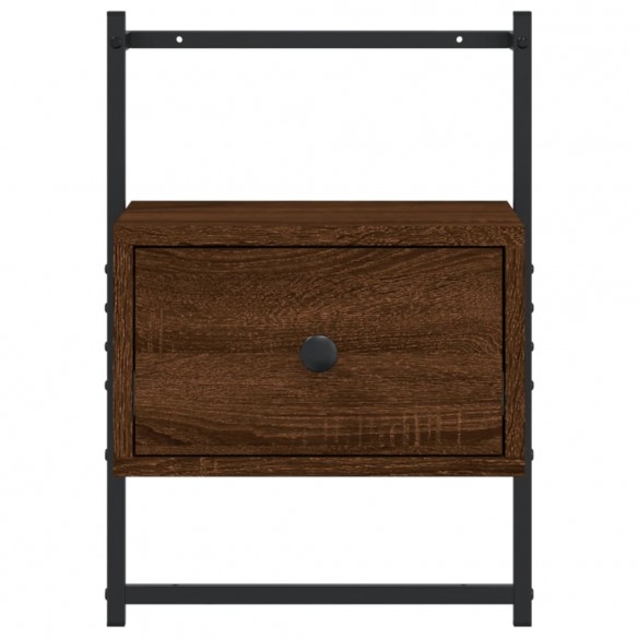 Table de chevet murale chêne brun 35x30x51 cm bois d'ingénierie Table de chevet murale chêne brun 35x30x51 cm bois d'ingénierie