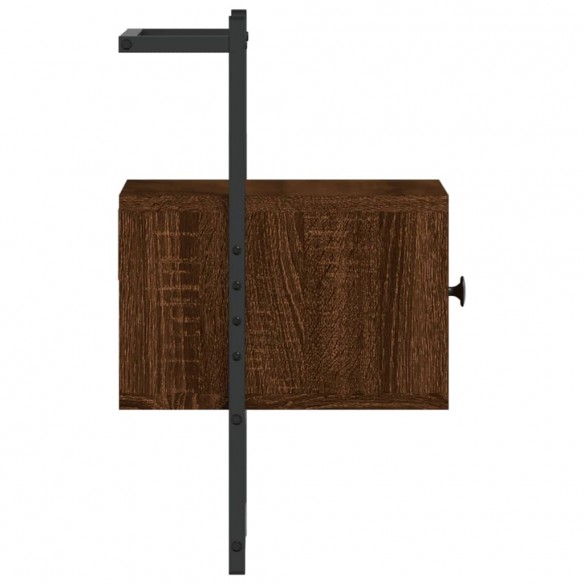 Table de chevet murale chêne brun 35x30x51 cm bois d'ingénierie Table de chevet murale chêne brun 35x30x51 cm bois d'ingénierie