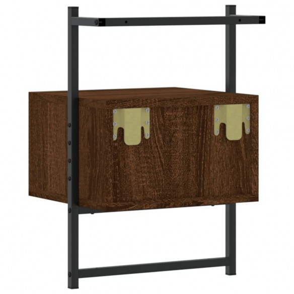 Table de chevet murale chêne brun 35x30x51 cm bois d'ingénierie Table de chevet murale chêne brun 35x30x51 cm bois d'ingénierie