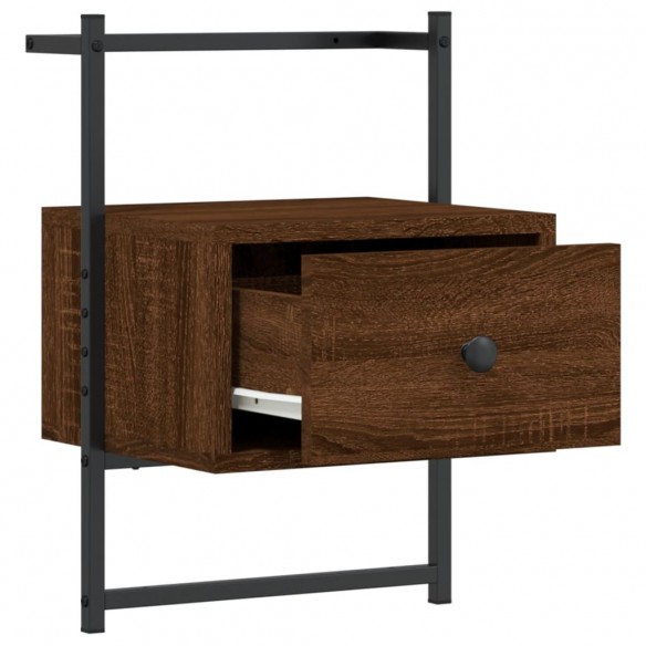 Table de chevet murale chêne brun 35x30x51 cm bois d'ingénierie Table de chevet murale chêne brun 35x30x51 cm bois d'ingénierie