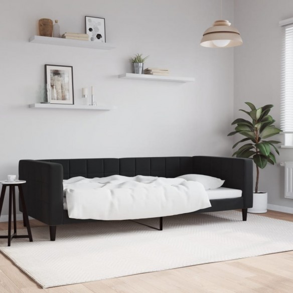 Lit de repos noir 90x200 cm velours